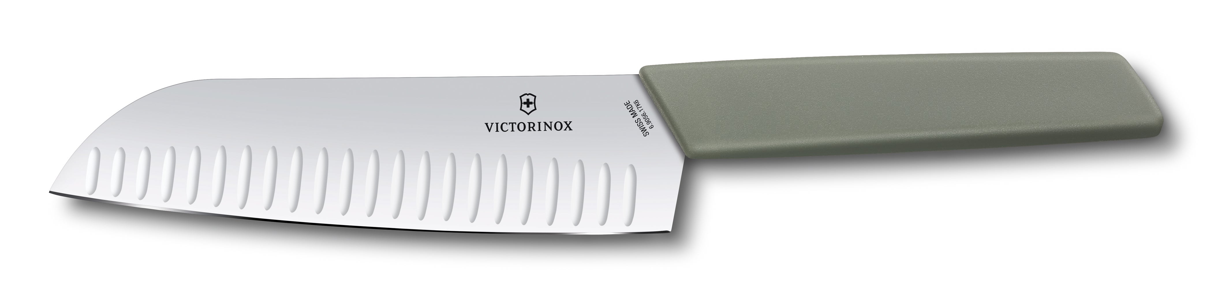 Santoku Knife, fluted edge, 17 cm Olive - Green One Size
