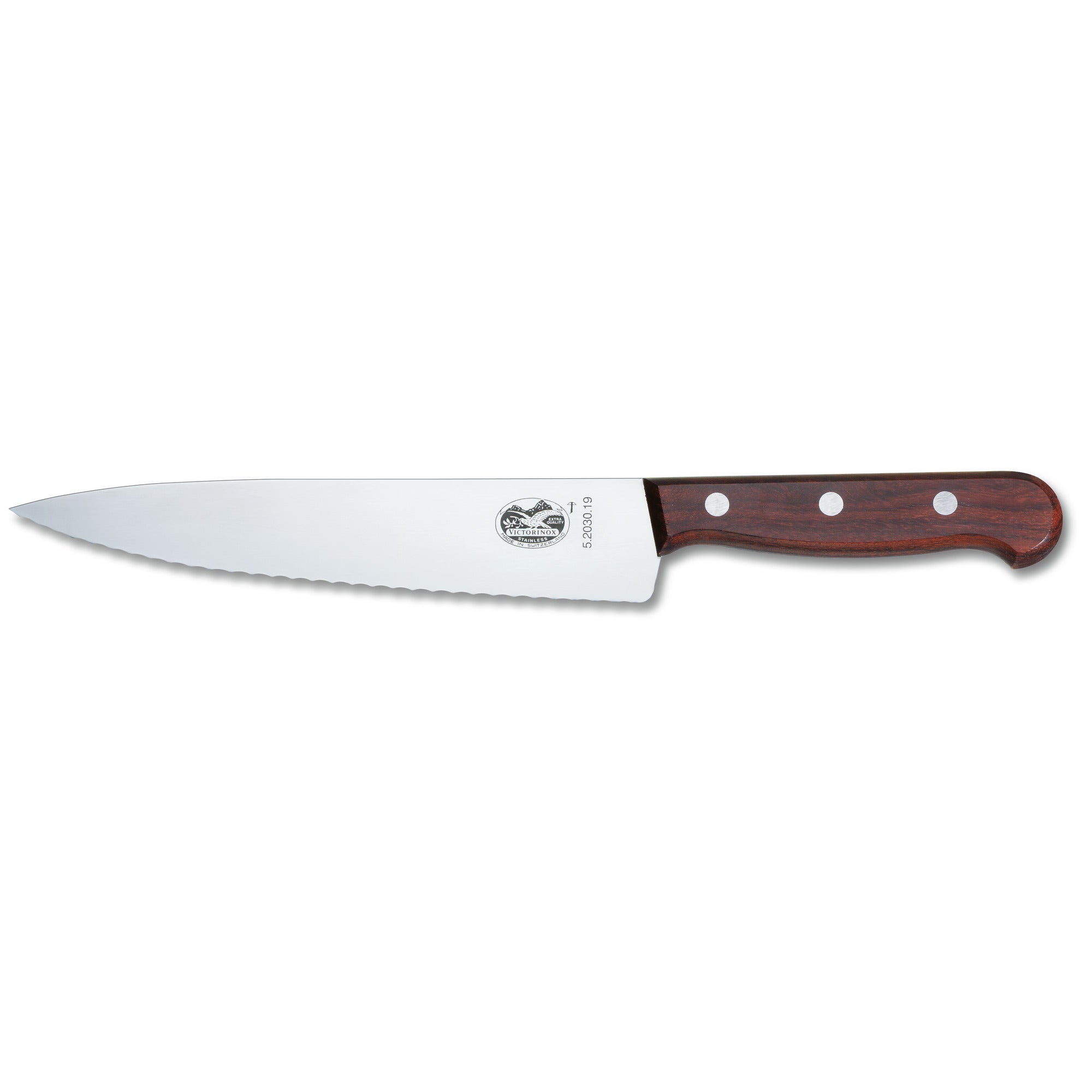 Kockkniv, vågtandad, 19 cm, trä Wood One Size