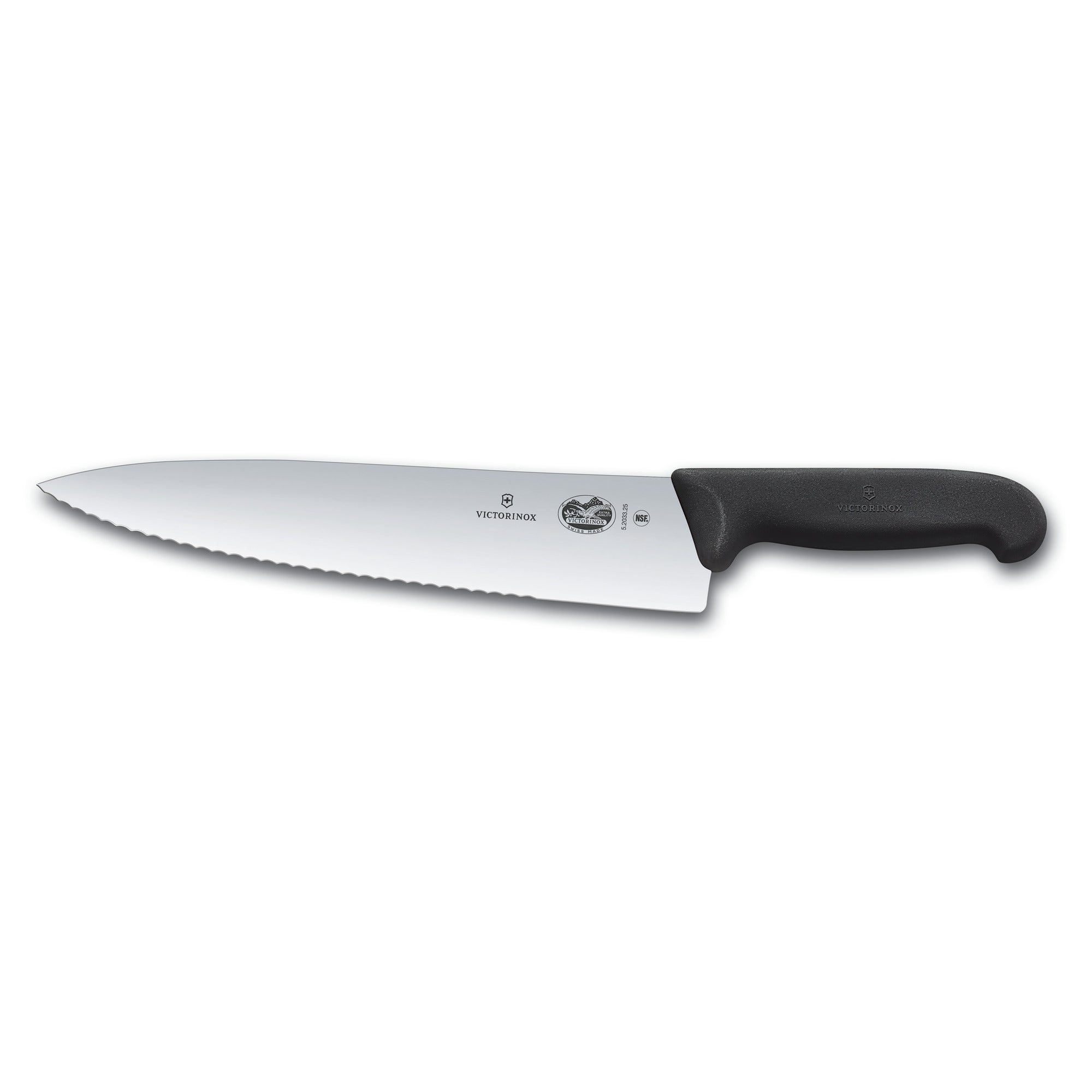 Kockkniv, vågtandad, 25 cm Black One Size
