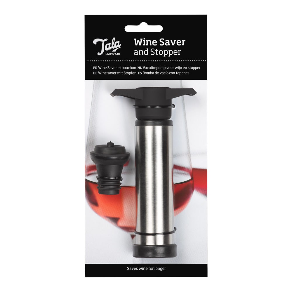 Tala Bar Vakuumpump med en kork Stainless steel One Size