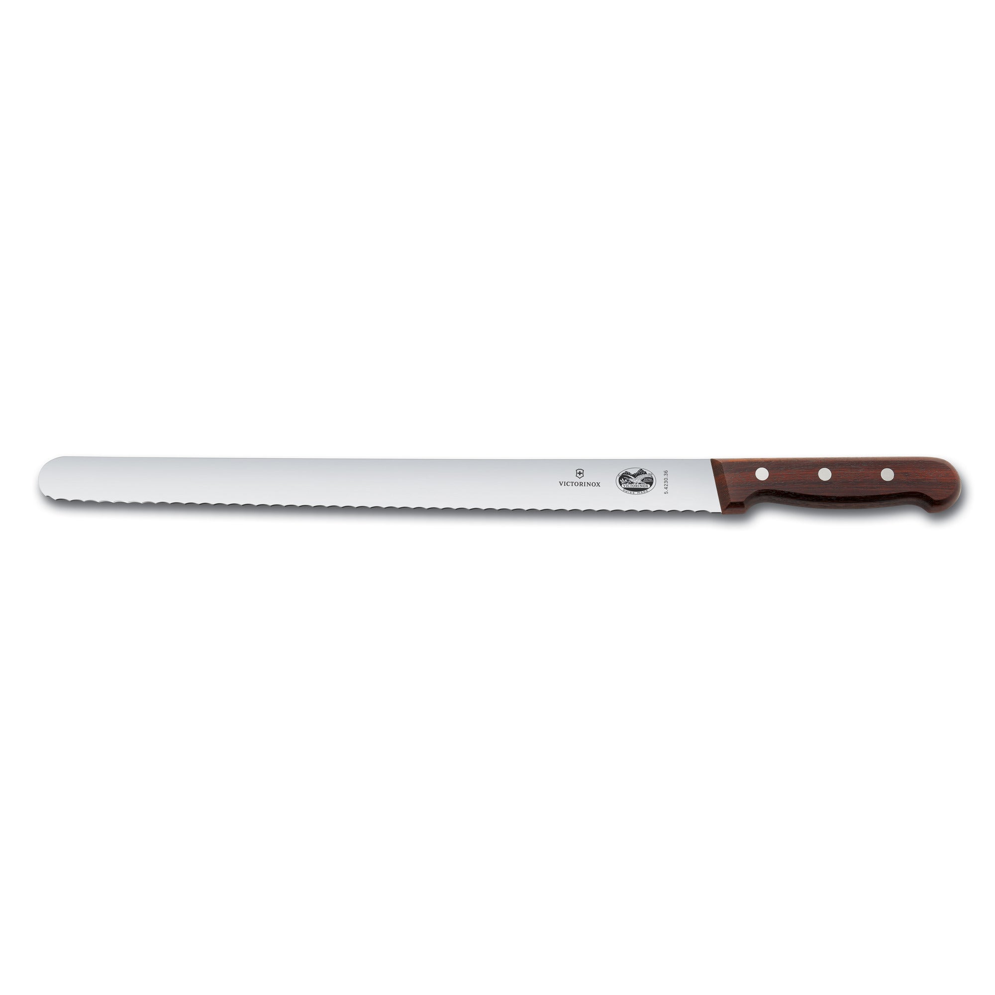 Skinkkniv, vågigt blad, 30 mm bred, rund spets, tr Wood One Size