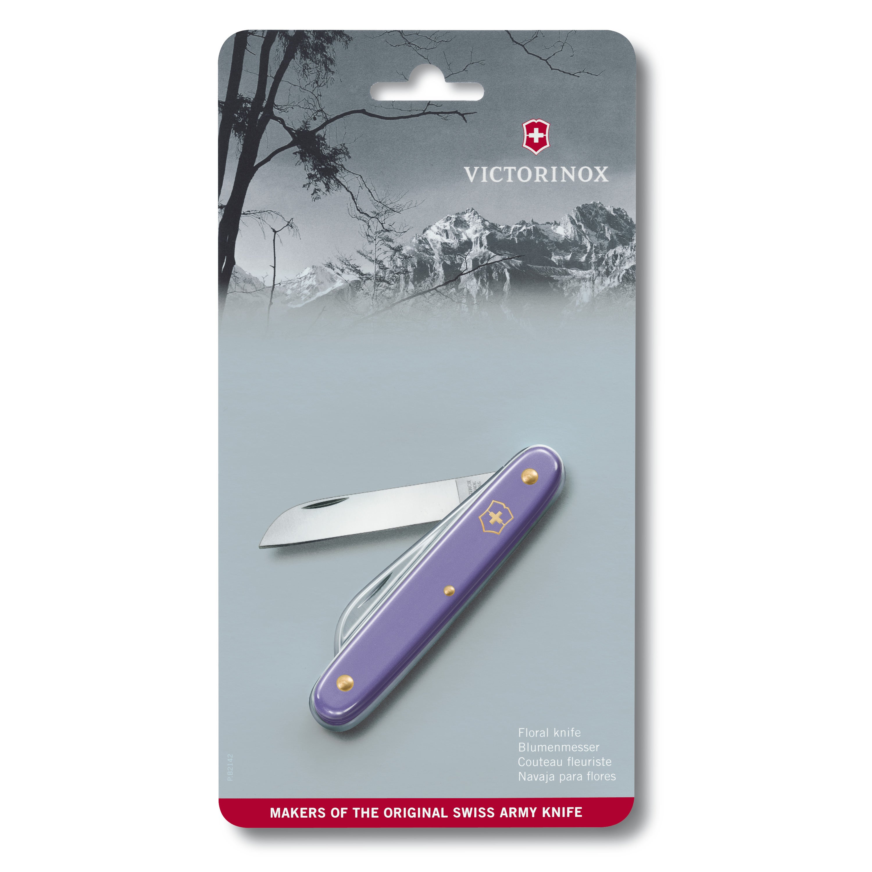 Floral knife with straight blade 55 mm Purple One Size