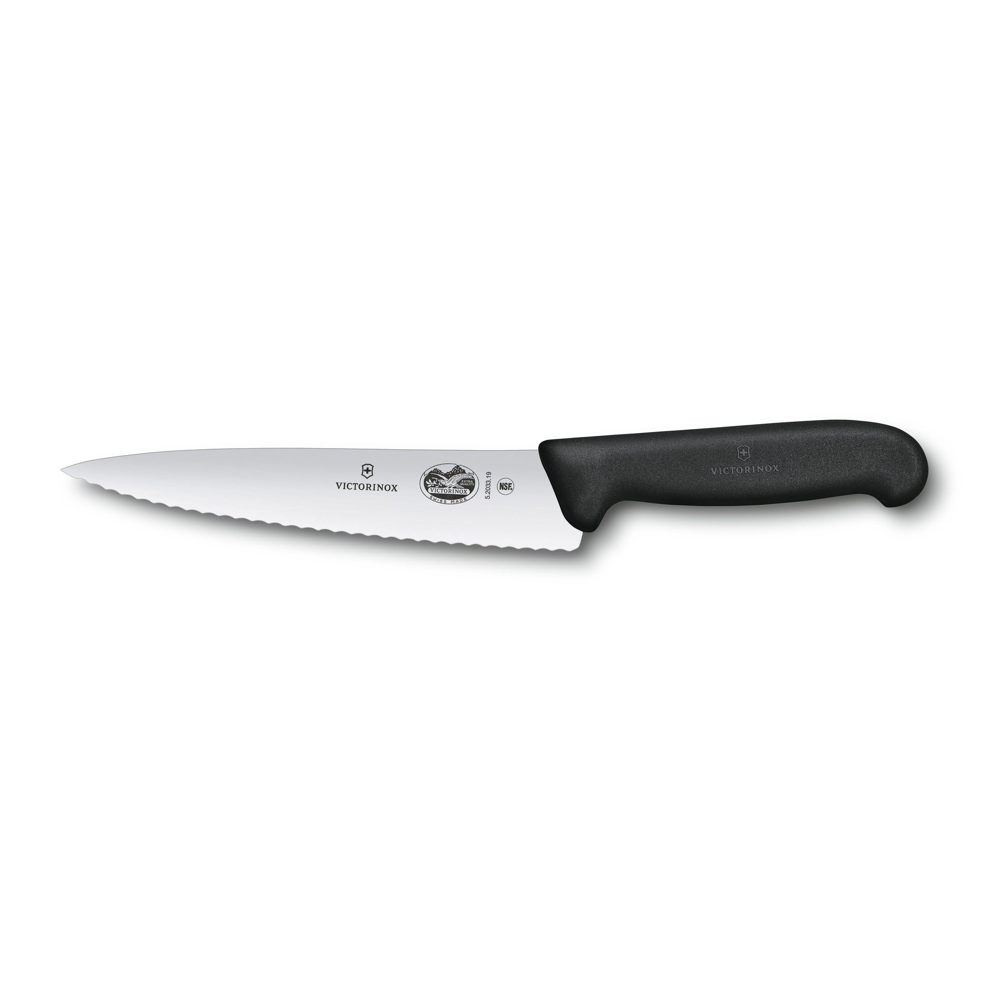 Kockkniv, vågtandad, 19 cm Black One Size