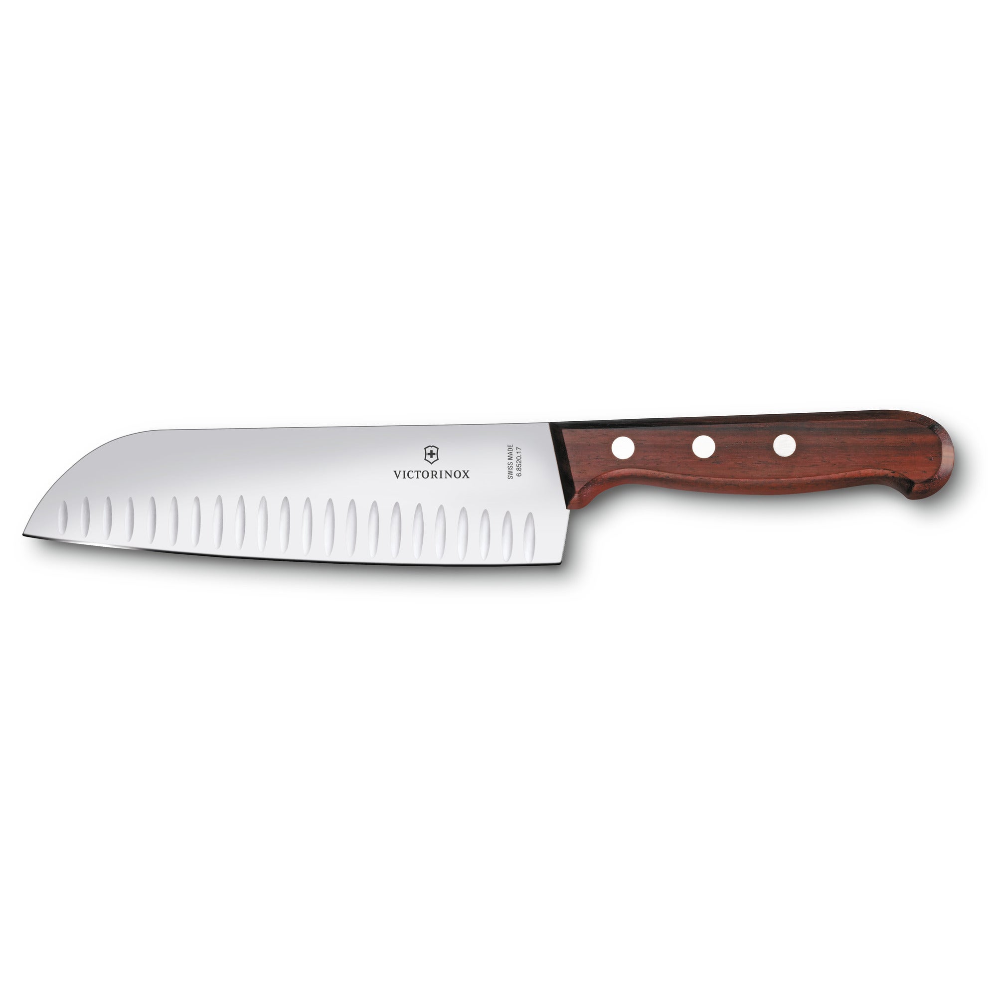 Santokukniv, räfflad,17cm, medträhandtag Wood One Size