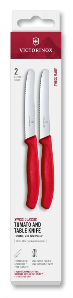 Swiss Classic, tomato & table knife 2pcs Red One Size