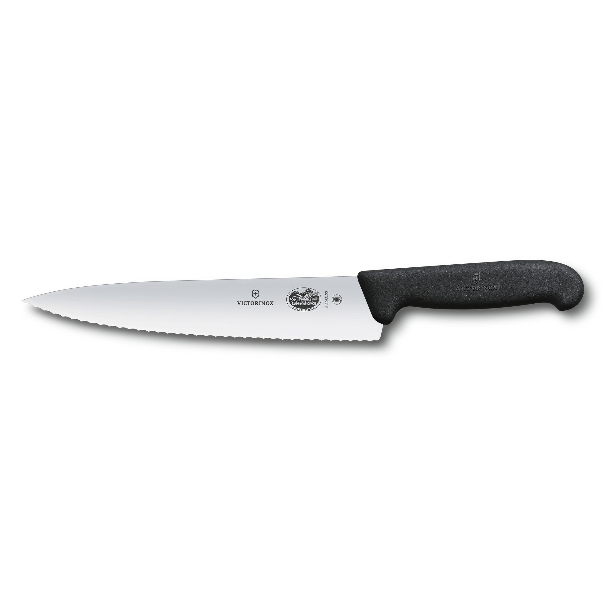 Kockkniv, vågtandad, 22 cm Black One Size